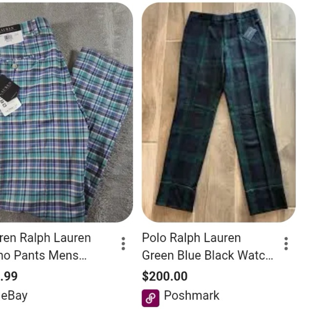 Polo by Ralph Lauren Men's Tartan Chinos - Black and Green - Picture 2 of 12